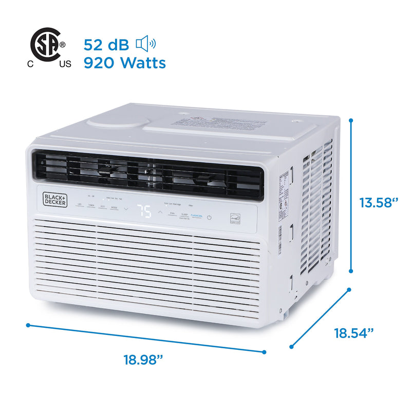 Black & Decker Energy Star 115-Volt 10,000 BTU Window Air Conditioner with Remote, White (BD10NWES)