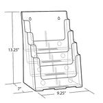 Azar Brochure Holder, 9.25" x 13.25", Vertical, Table Top, Clear, Plastic (252376)