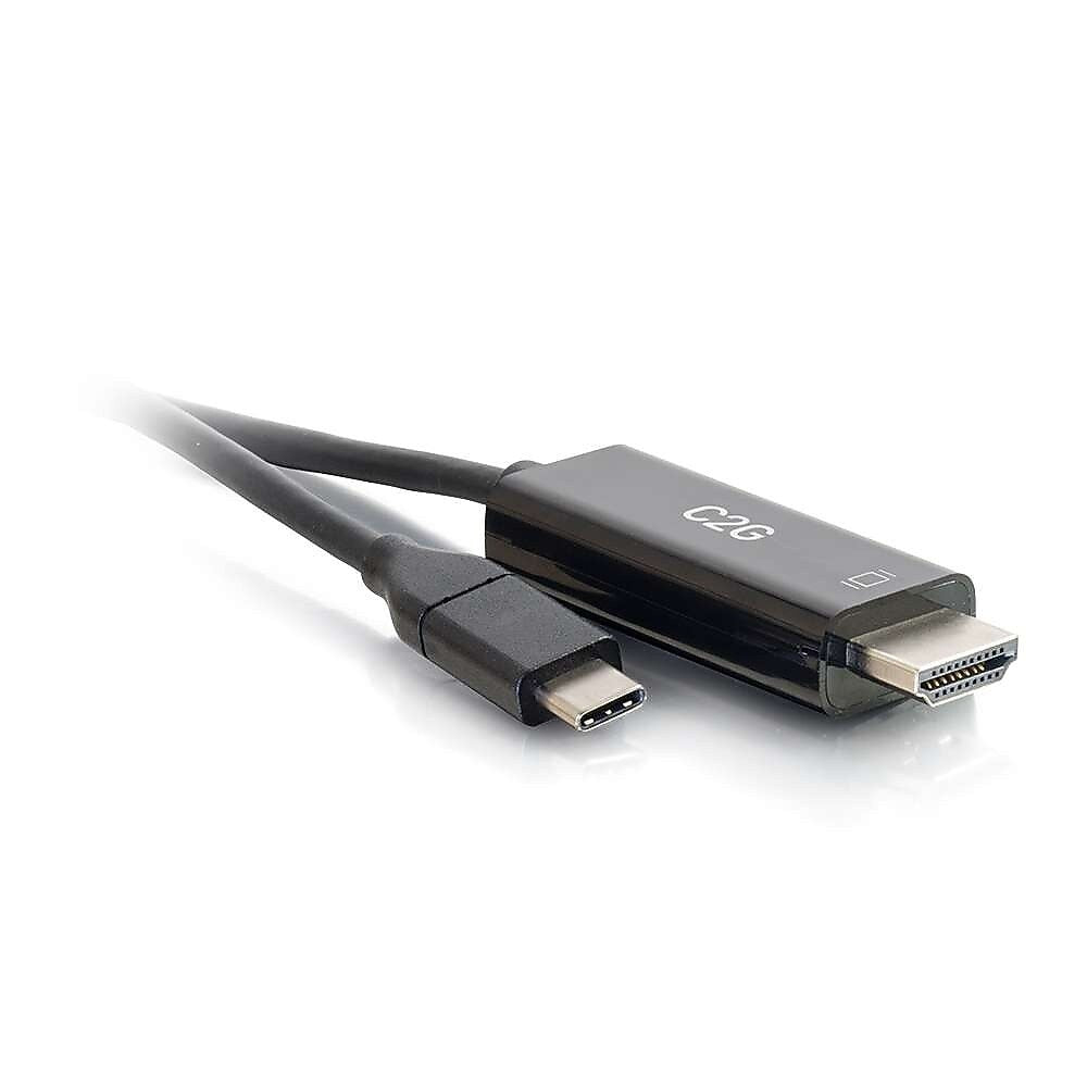 C2G Cables to Go USB-C to HDMI Audio/Video Adapter Cable, Male to Male, Black (26889)