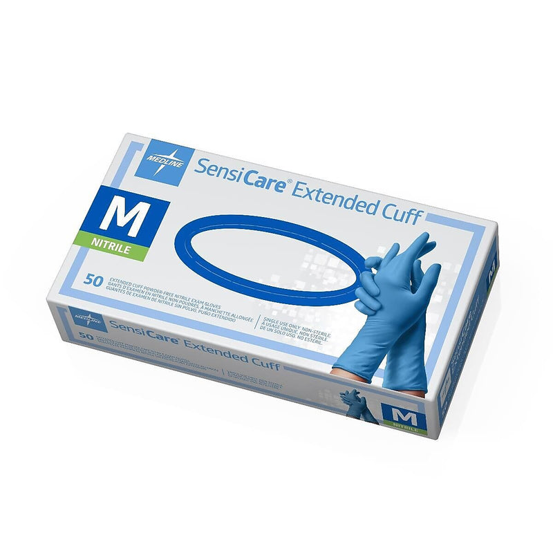 SensiCare Nitrile Exam Gloves 12" L, Medium, Blue, 500/Pack (MDS1285)