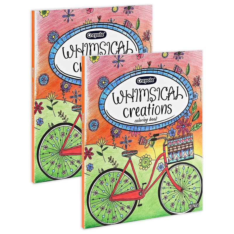 Crayola Whimsical Creations Adults Coloring Book, 40 Pages, 2/Bundle (BIN040838-2)