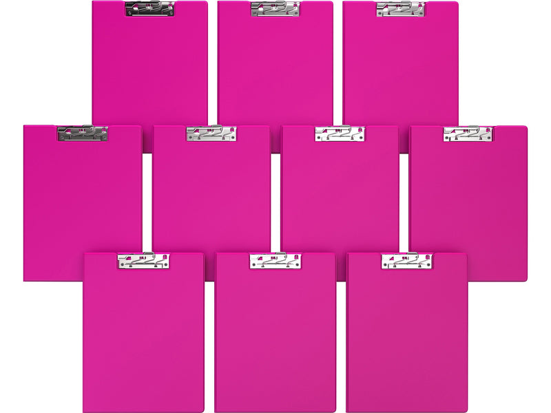 Davis Group Premium Polypropylene Clipboard, Letter Size, Pink, 10/Pack (4511-43-10)