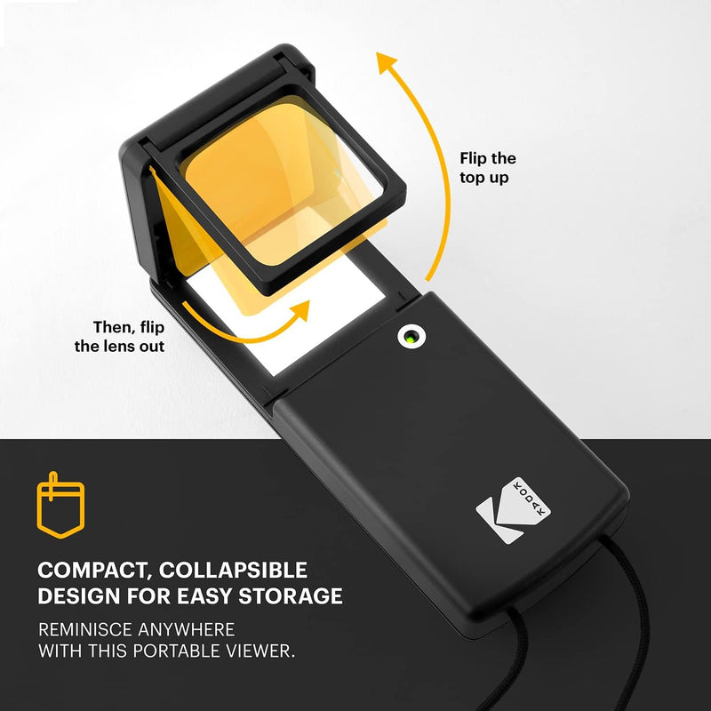 Kodak Magnifying Lighted Slide Viewer, Compact Portable 1.8x LED Backlight for 35mm Film Slides