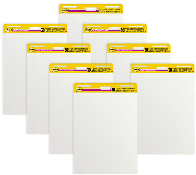 Post-it Super Sticky Easel Pad, 25" x 30", 30 Sheets/Pad, 8 Pads/Pack (559VAD8PK)