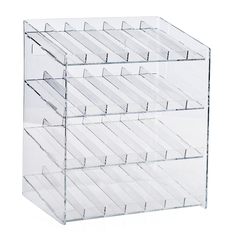 Azar Displays 4-tiered 28 Compartment Pegboard or Slatwall Cosmetic Counter Display