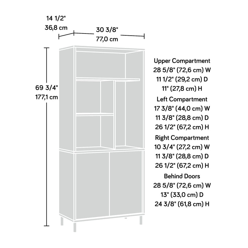 Sauder Acadia Way 69"H 5-Shelf Bookcase, Raven Oak (430754)