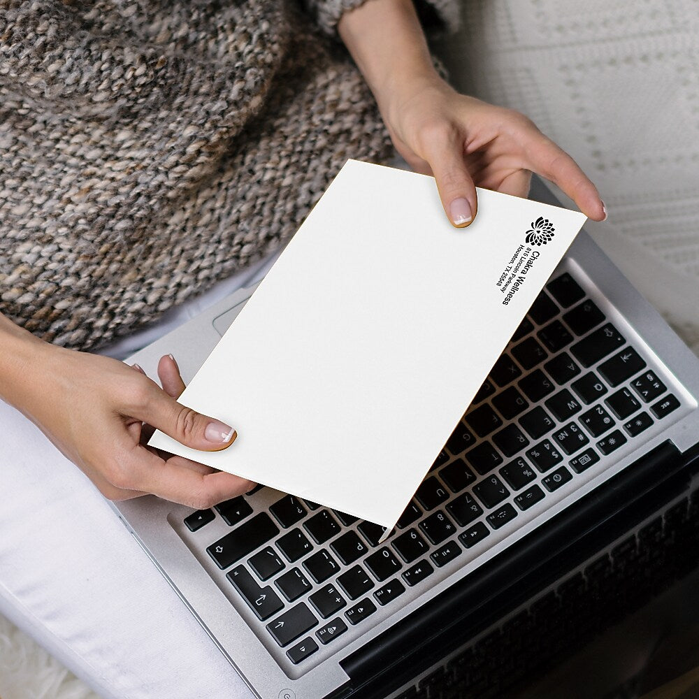 6 x 9 Open-End Envelope, White Wove, 1 Color, Qty 500