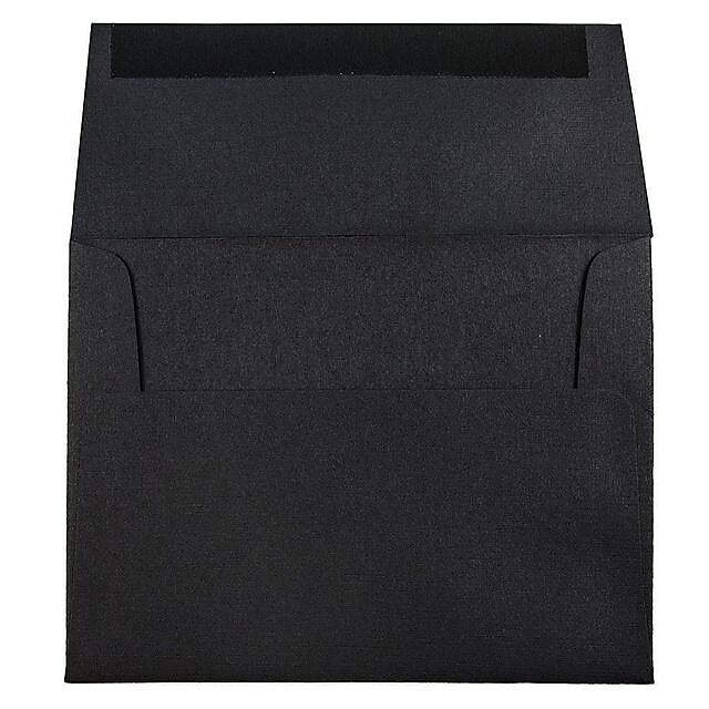 JAM Paper A6 Invitation Envelope 4 3/4" x 6 1/2", Black Linen, 100/Pack (68999d)