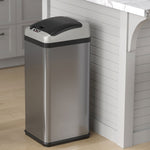 iTouchless Stainless Steel Sensor Trash Can Platinum Edition with AbsorbX Odor Control System, 13 Gal., Silver (IT13RX)