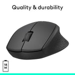 Logitech M330 Silent Plus Wireless Optical USB Mouse, Black (910-004905)