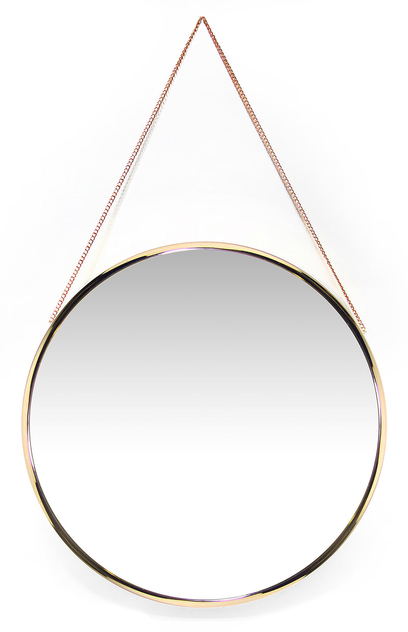 Infinity Instruments Franc Decorative Wall Mirror, Metal, 17.5"Dia. (15462GD)