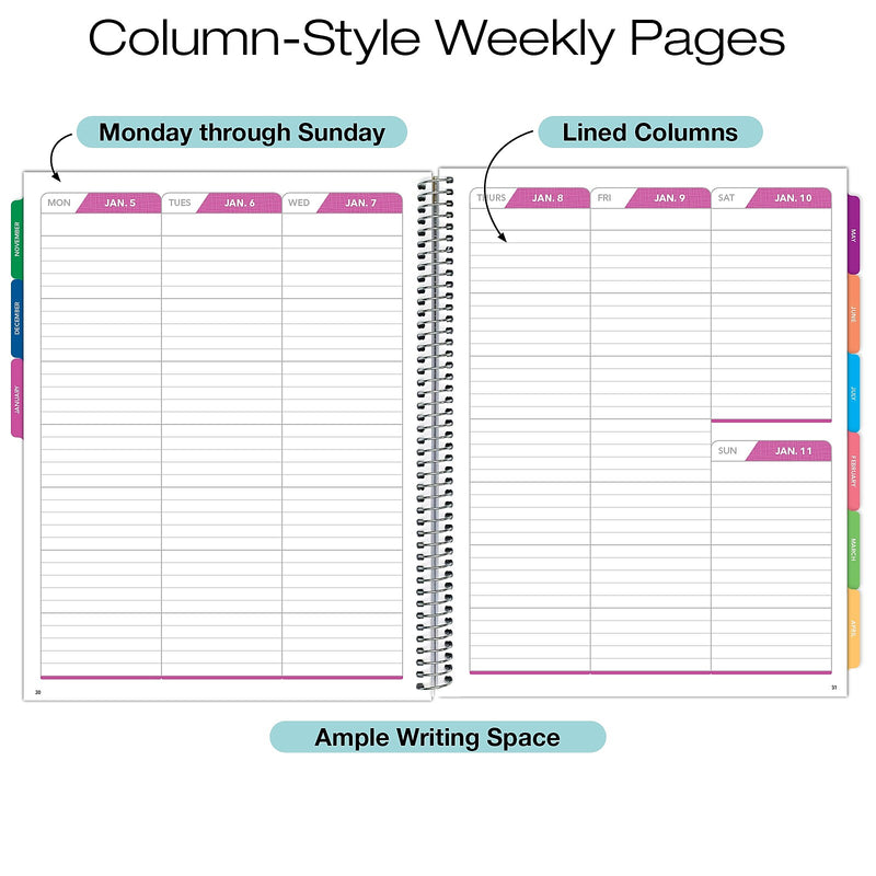 2026 Global Printed Products Teal Gold Marble 8.5" x 11" Weekly & Monthly Planner, Paperboard Cover (NRY26-LAMF-54)