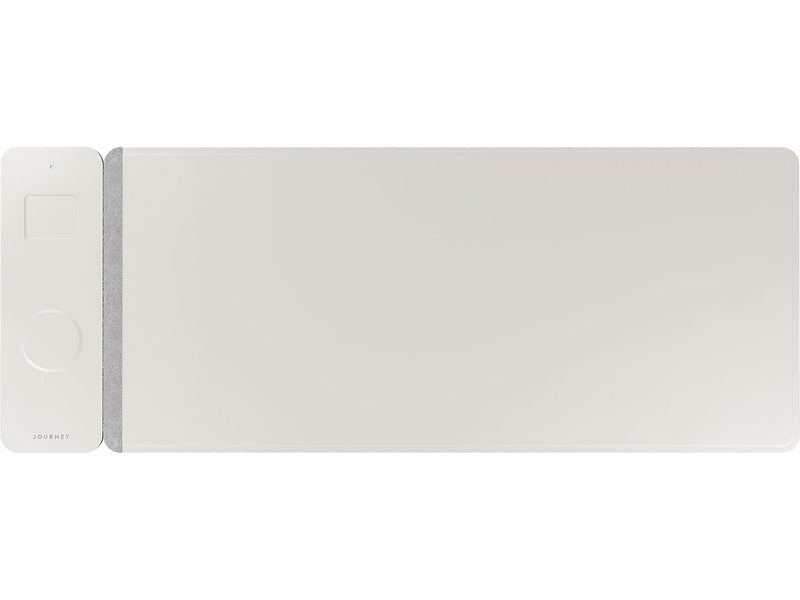 JOURNEY ALTI SLIM Wireless Charging Vegan Leather/Felt Desk Pad, 11.8" x 32.6", Light Gray (JWCDMSLG)