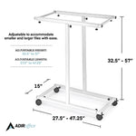 AdirOffice Blueprint Steel Vertical Plan Center Large File Storage Cart, White (614-WHI-KIT1)