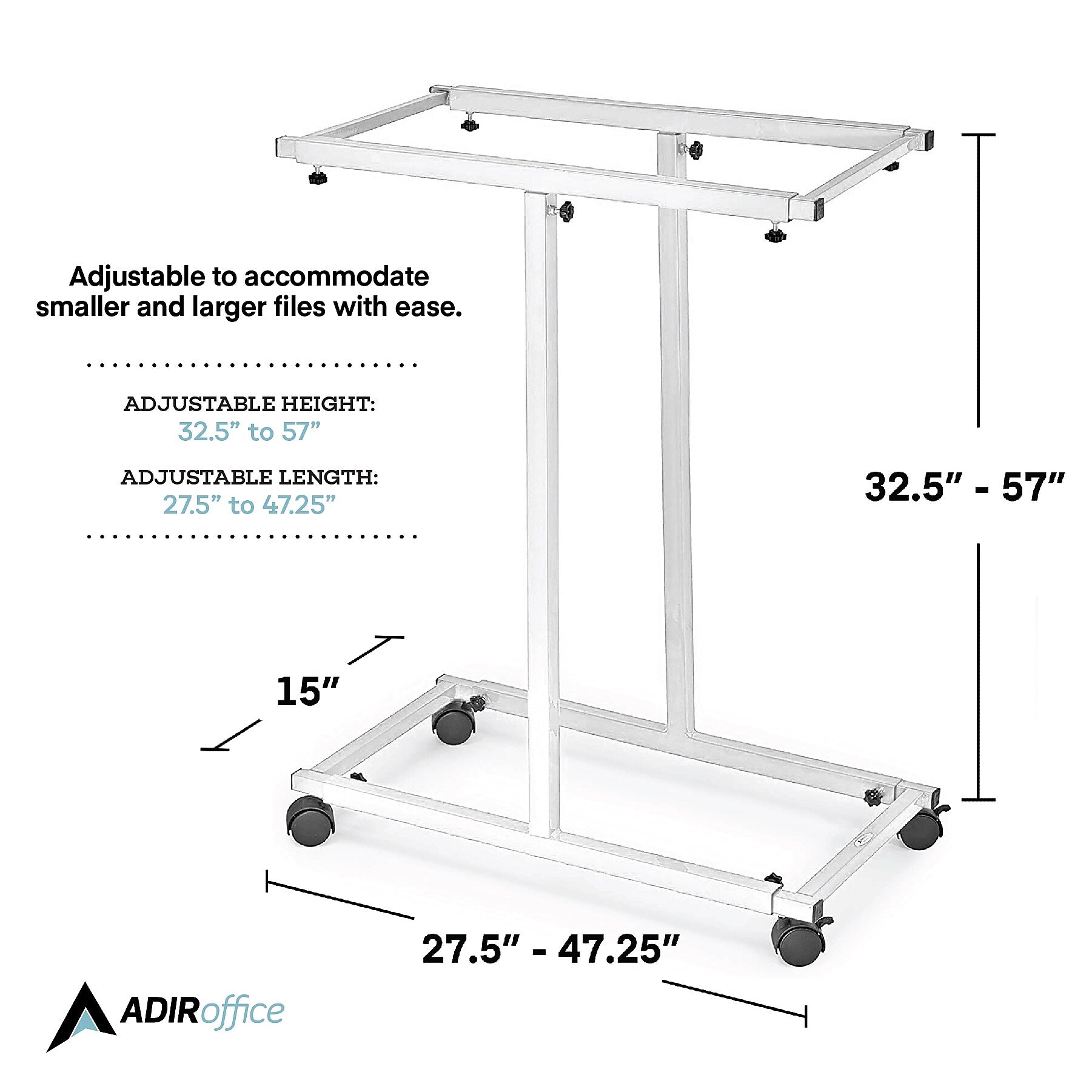 AdirOffice Blueprint Steel Vertical Plan Center Large File Storage Cart, White (614-WHI-KIT1)