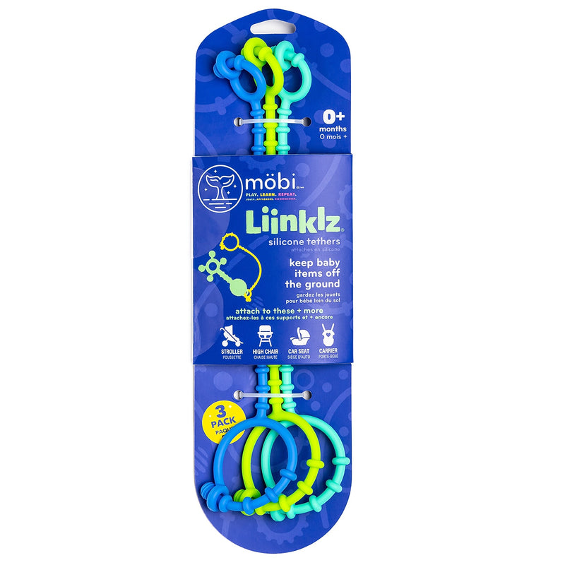 Mobi LIINKLZ Teether, Multicolored, 3/Pack (MGMLKZ1C)