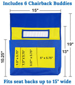Carson Dellosa Education Yellow and Blue Chairback Buddy, 6 Pack