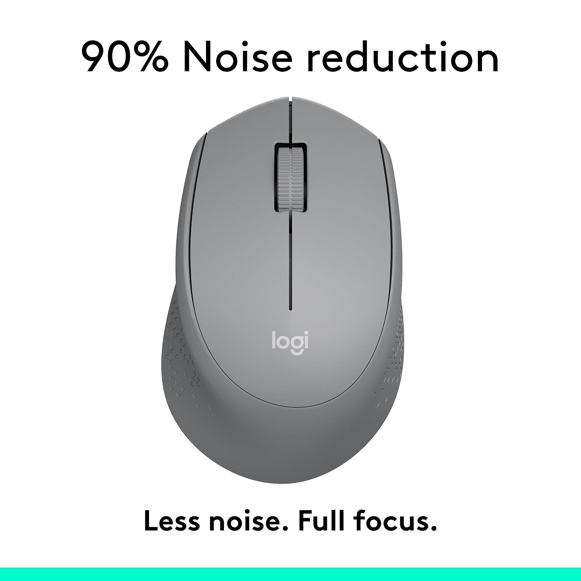 Logitech M330 Silent Plus Wireless Optical USB Mouse, Gray (910-004908)