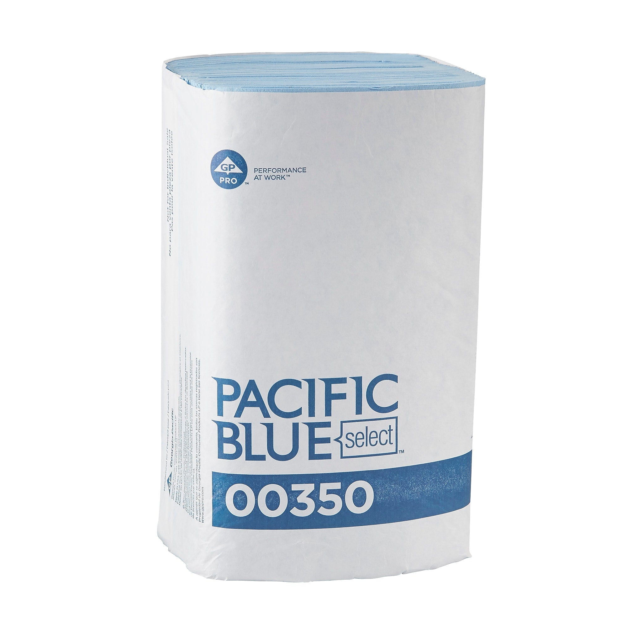 Pacific Blue Select Poly Cleaning Wipers, 10.25" x 9.5", Blue, 250 Wipers/Box, 9/Carton (350)