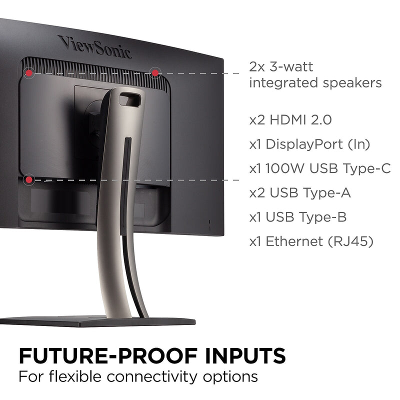 ViewSonic ColorPro 34" Curved 75Hz LED Monitor, Black (VP3456A)