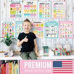 Hadley Designs 11" x 14" Colorful Sound Wall Phonics and Vowels English Posters, 9/Set (HDDX004ACFGFJ)