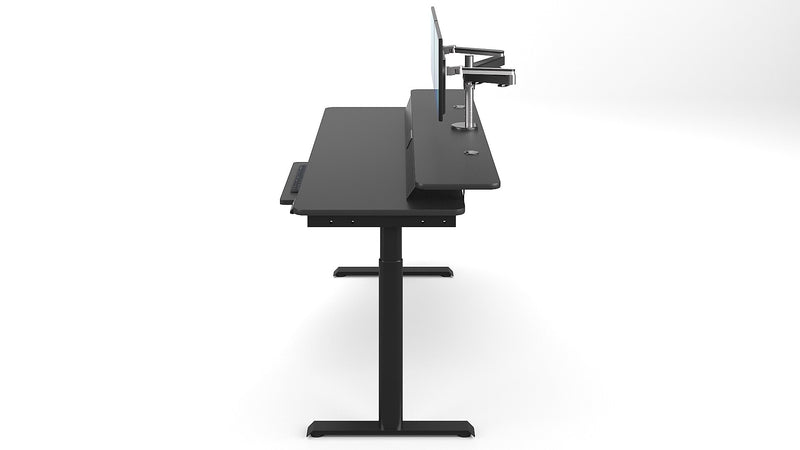VersaDesk PowerLift Split-Level 72"W Electric Rectangular Adjustable Standing Desk, Black (PL2SD7230-BB)