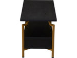 Household Essentials Crown Console TV Stand, Screens up to 50", Black Oak/Gold (8241-1)