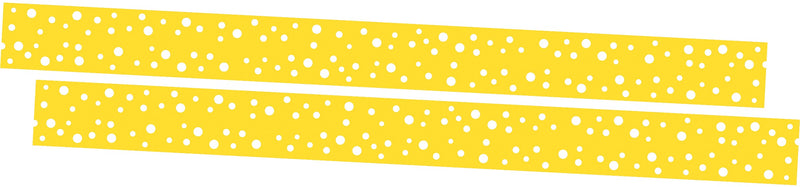 Barker Creek Double-Sided Border, 35" x 3", Dot to Dot Lemon, 24/Pack (4440)