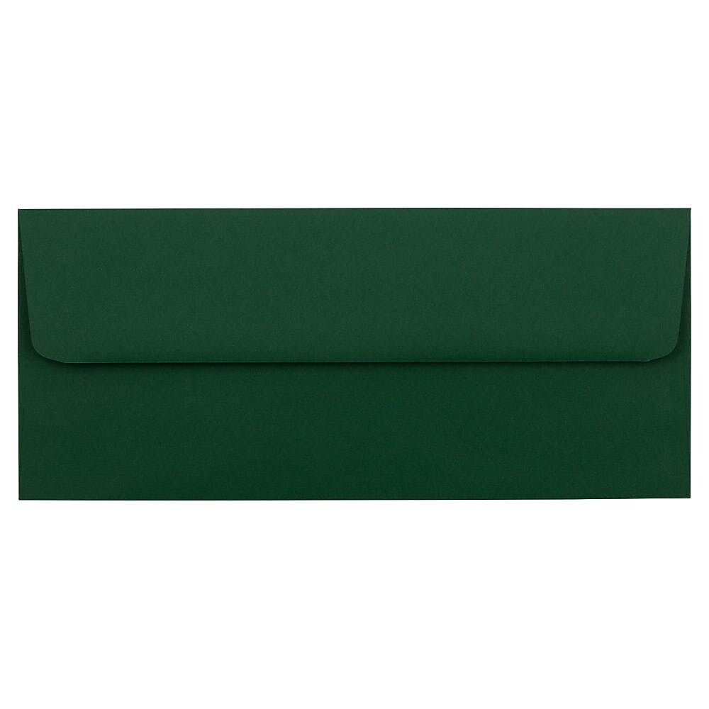 JAM Paper #10 Booklet Envelopes, 4 1/8" x 9 1/2", Dark Green, 100/Pack (21514959d)