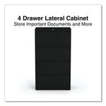 Alera® 4-Drawer 30"W Lateral File Cabinet; Black, Legal (ALELA54305BL)