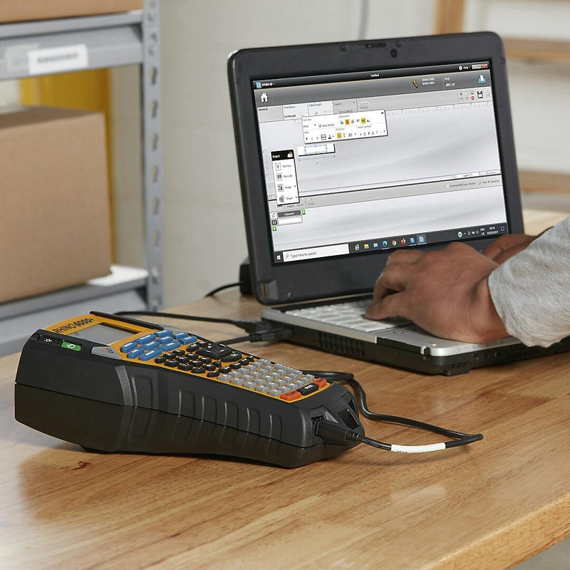DYMO Rhino 6000+ Rechargeable Thermal Industrial Label Maker, Black/Yellow (2122499)