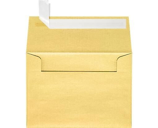 LUX Moistenable Glue A1 Invitation Envelope, 3 5/8" x 5 1/8", Gold Metallic, 250/Box (5365-07-250)