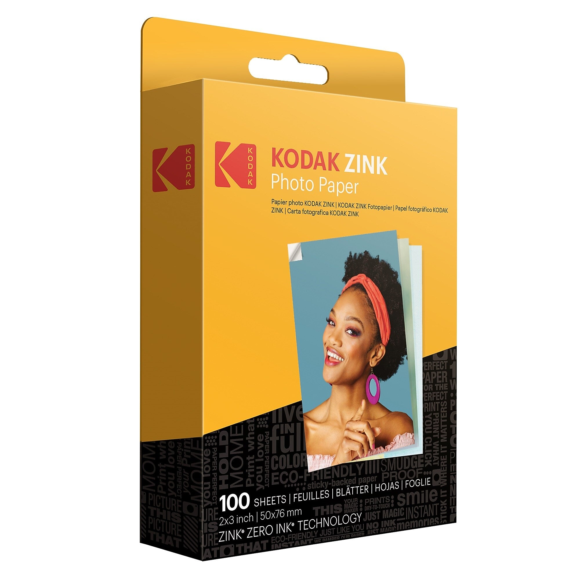 Kodak Zink Premium Photo Paper, 2" x 3", 100 Sheets/Pack (RODZ2X3100)