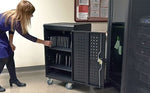 Luxor Lockable 30-Unit Laptop Storage Cabinet, Black Steel (LLTM30-B)