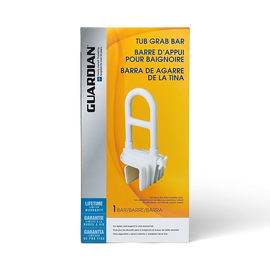 Guardian Signature Bathtub Grab Bars, 11" L, White (G98006H)