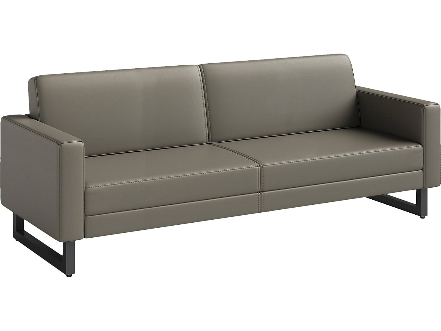 Safco Mirella 77" Vinyl Lounge Sofa, Gray (1730MRL2BLKGR)