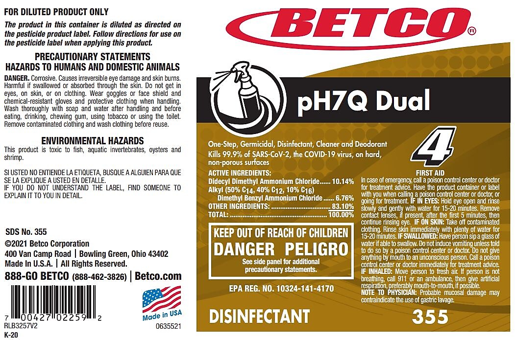 Betco pH7Q Dual Secondary Label, 24/Pack (3559090)