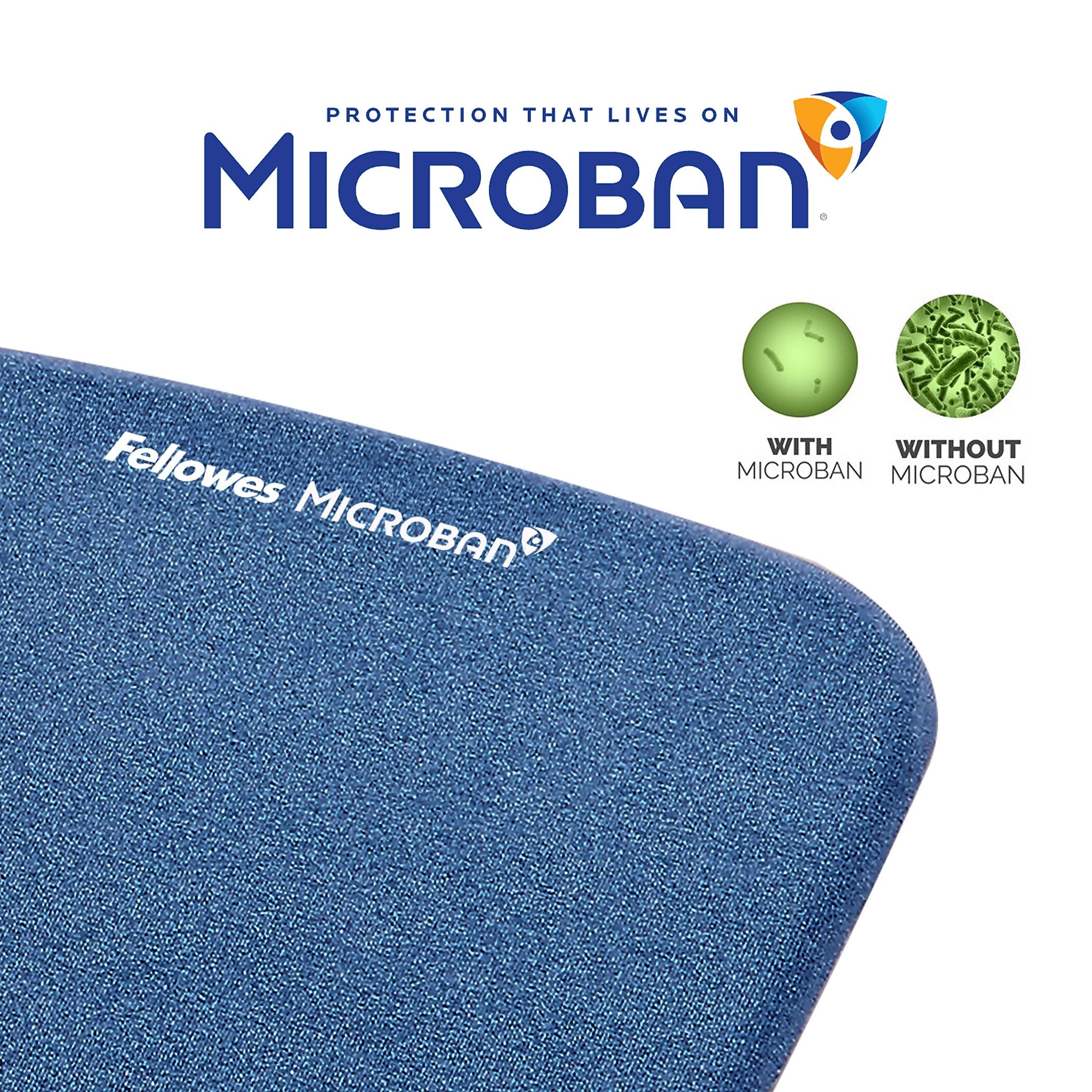 Fellowes PlushTouch Foam Non-Skid Mouse Pad/Wrist Rest Combo, Blue (9287301)