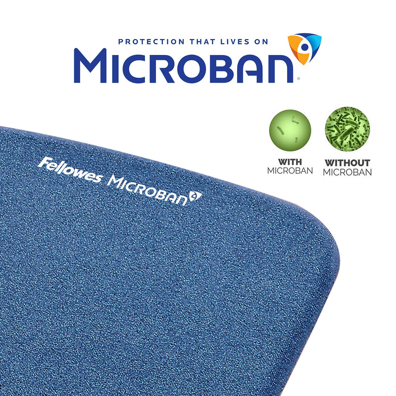Fellowes PlushTouch Foam Non-Skid Mouse Pad/Wrist Rest Combo, Blue (9287301)