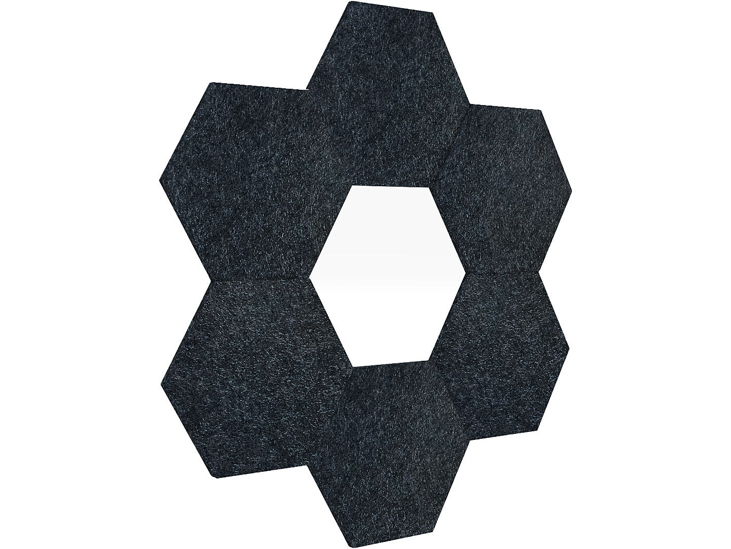 Luxor Reclaim Stick-On Decorative Acoustic Panels, 11"H x 9.5"W, Storm Blue PET, 6/Pack (RCLMHEX092)