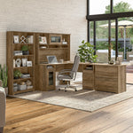 Bush Furniture Cabot 60"W Wood L-Shaped Computer Desk, Reclaimed Pine (WC31530K)