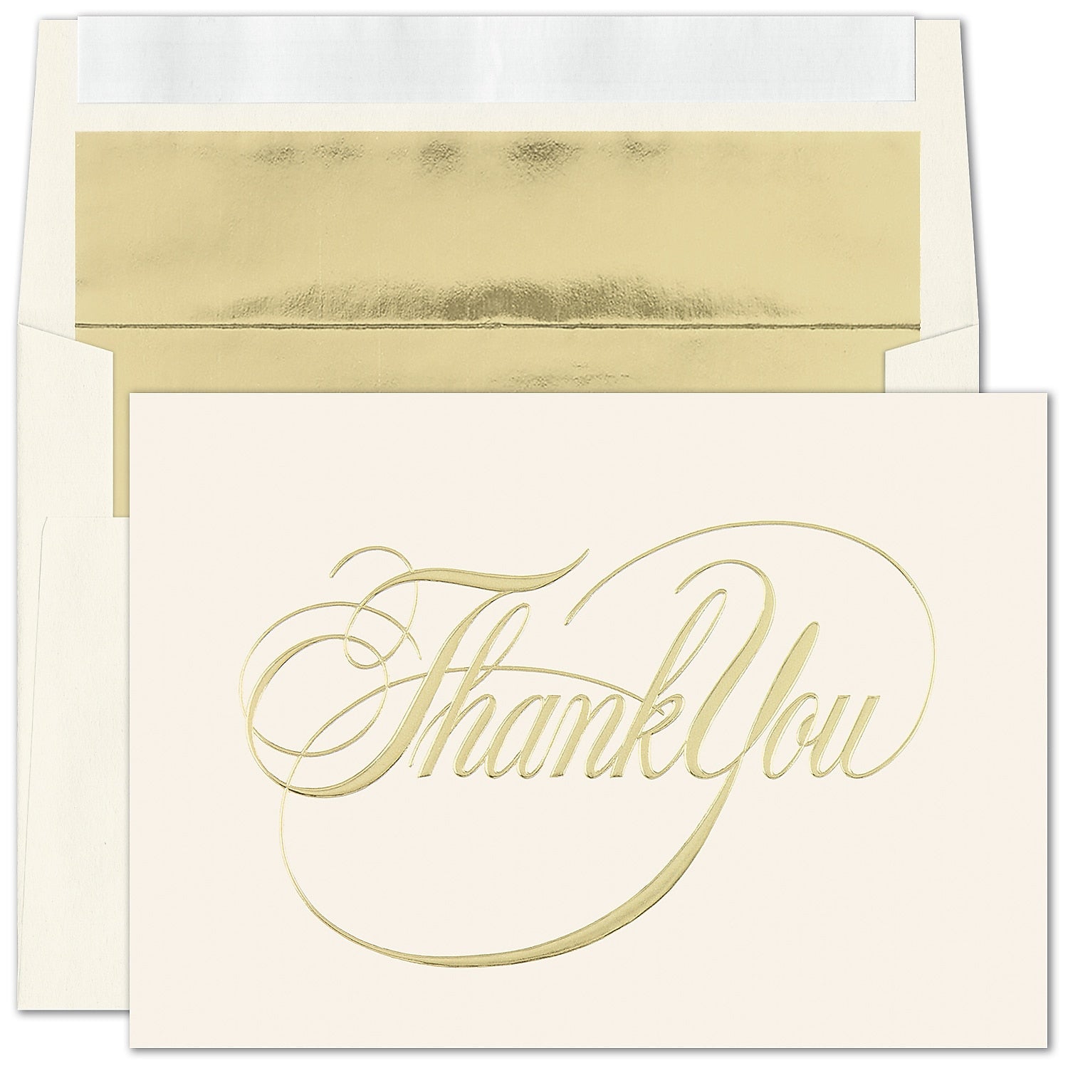 "Formal Thank You" Card w/ Gold Lined Ecru Envelope, 50/BX