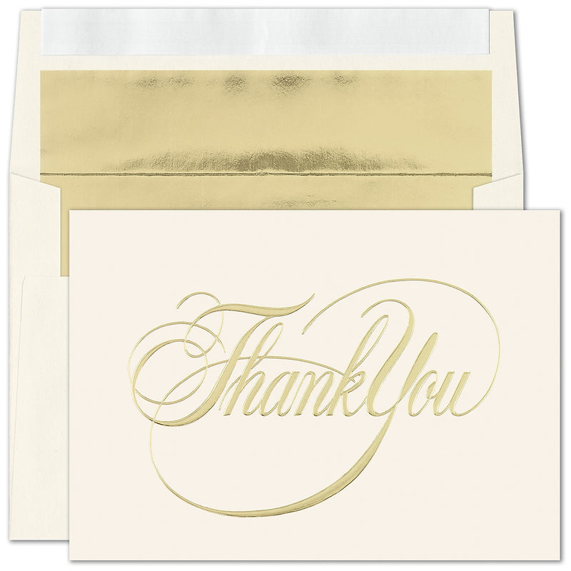 "Formal Thank You" Card w/ Gold Lined Ecru Envelope, 50/BX