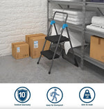 Cosco Commercial 2-Step Folding Stool, 300 lb Capacity, Gray (CSC11829GGB)