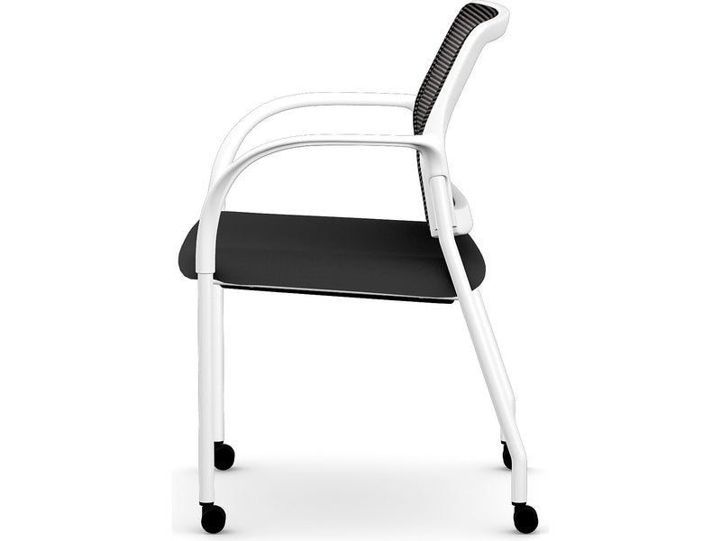 HON Ignition Fabric/Mesh Multipurpose Stacking Chair, Black/Designer White (HIGS6.F.H.IM.CU10.PK7)