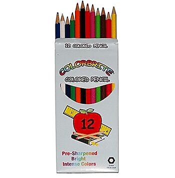 Color-Brite Colored Pencil Set, 12 Assorted Colors/Set (361112)