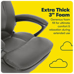 Serta Fairbanks Ergonomic Bonded Leather Executive Big & Tall Chair, 350 lb. Capacity, Gray (43675B)