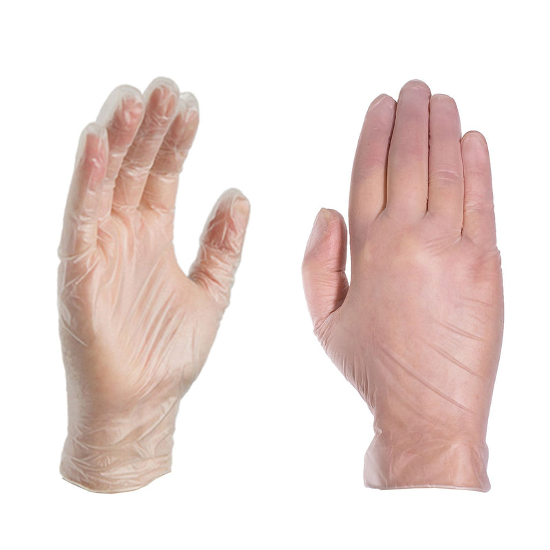 Ammex Professional VPF Powder Free Vinyl Exam Gloves, Latex-Free, Clear, Small, 100/Box (VPF62100)