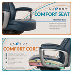 La-Z-Boy Arcadian Ergonomic Bonded Leather Swivel Executive Chair, Blue (51447)