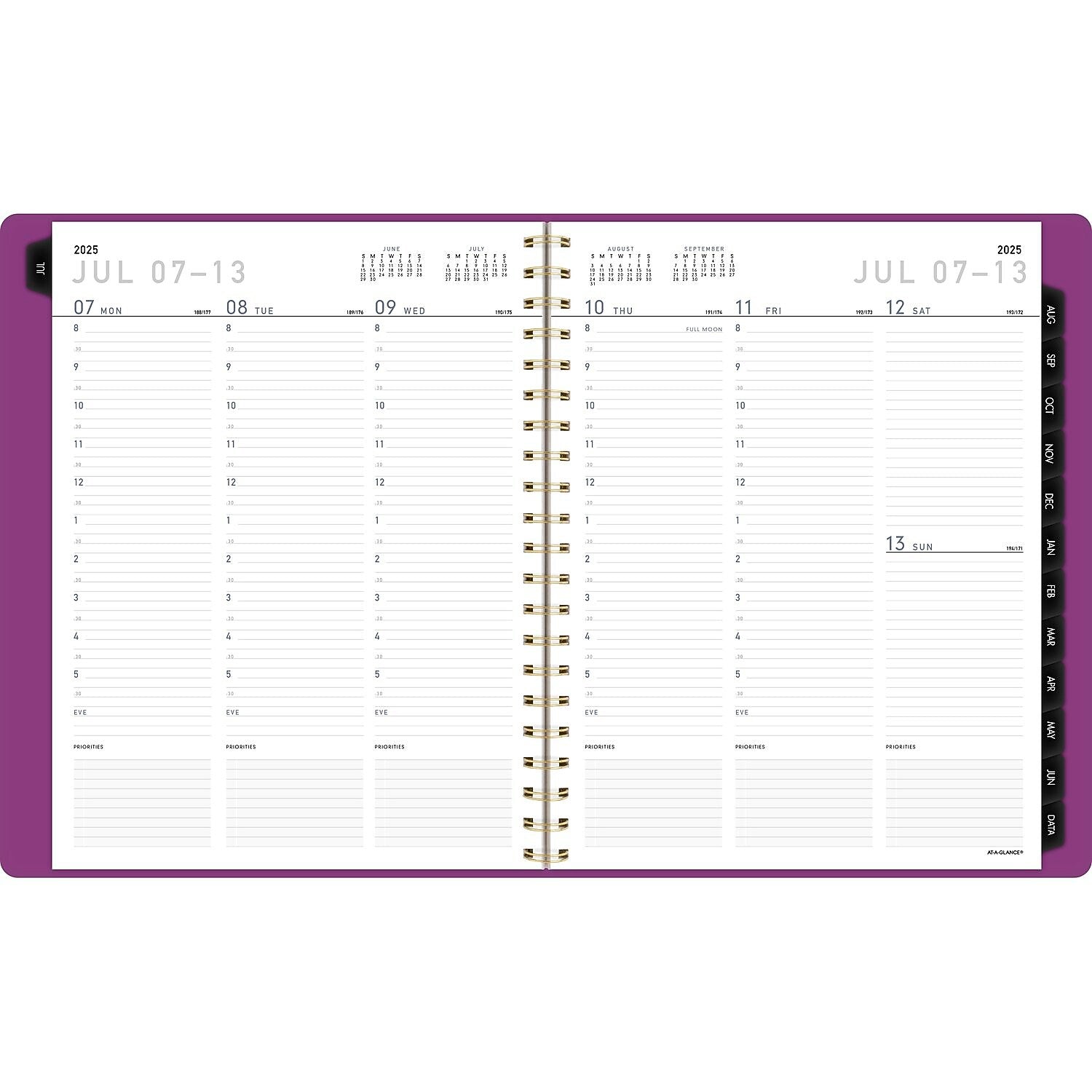 2025-2026 AT-A-GLANCE Contemporary 8.25" x 11" Academic Year Weekly & Monthly Planner, Faux Leather Cover, Purple